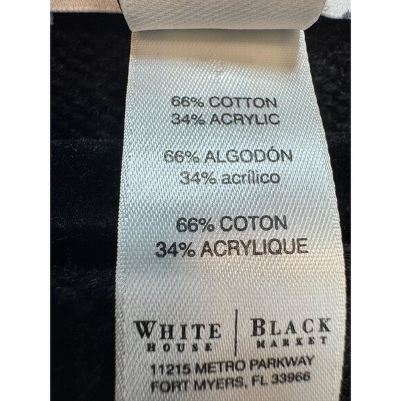 White House Black Market Womens Striped Poncho Sweater L Black Gray Pink - Picture 3 of 11